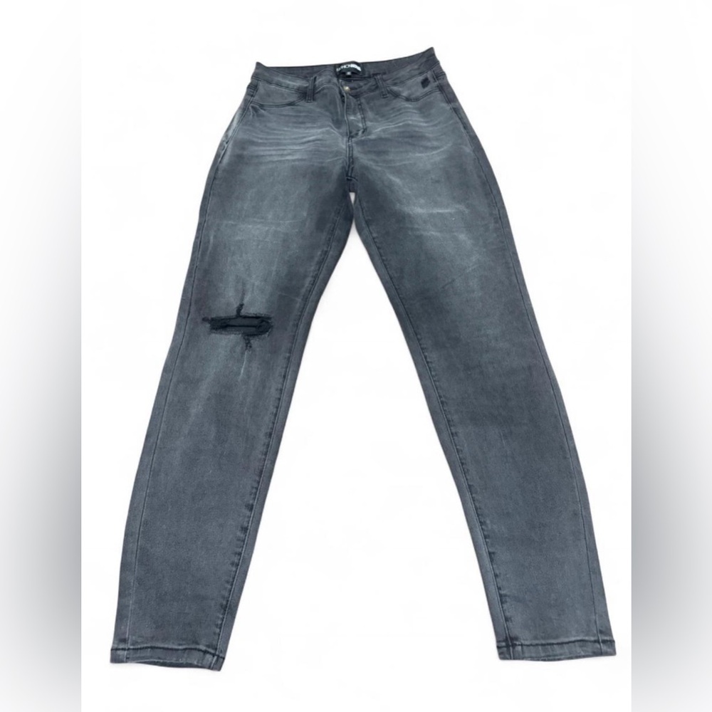 Fashion Nova Charcoal Distressed Skinny Jeans
